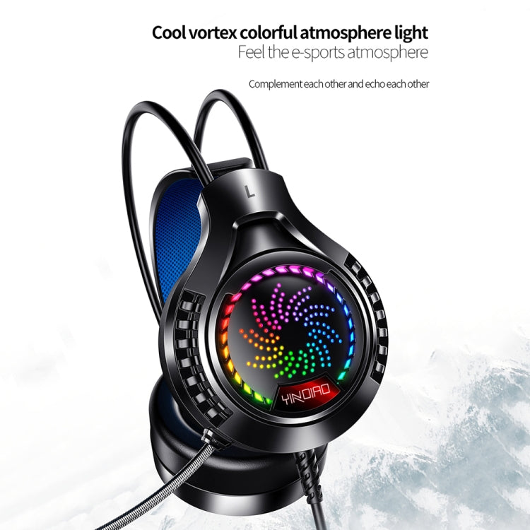 YINDIAO Q7 Colorful Light Computer Wired Headset USB Gaming Headset Dual 3.5mm + USB Black - Multimedia Headset by YINDIAO | Online Shopping South Africa | PMC TechLife | Buy Now Pay Later Mobicred
