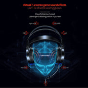 YINDIAO Q7 Colorful Light Computer Wired Headset USB Gaming Headset USB7.1 Sound Card White