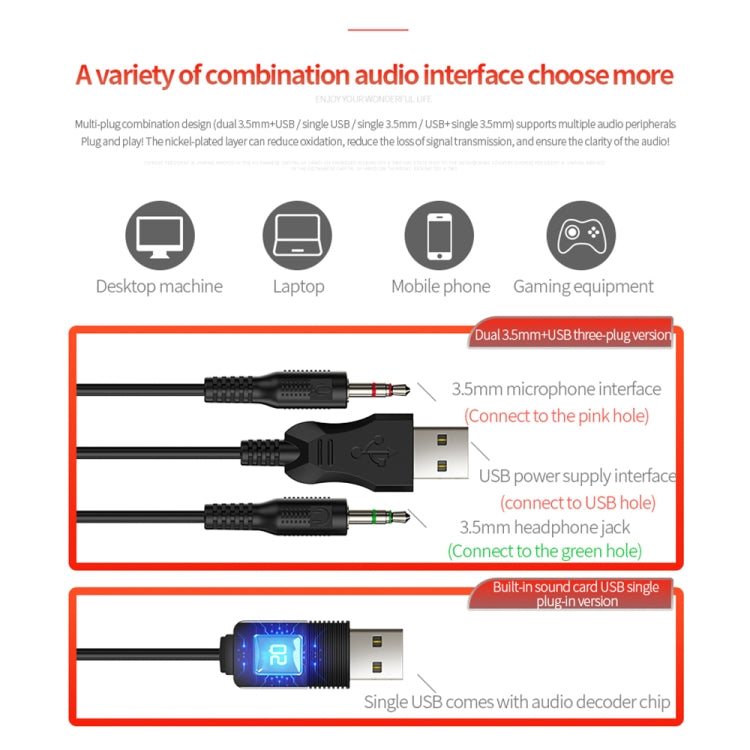 YINDIAO Q7 Colorful Light Computer Wired Headset USB Gaming Headset Dual 3.5mm + USB Black - Multimedia Headset by YINDIAO | Online Shopping South Africa | PMC TechLife | Buy Now Pay Later Mobicred
