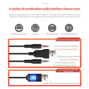 YINDIAO Q7 Colorful Light Computer Wired Headset USB Gaming Headset Dual 3.5mm + USB Black