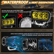 E23 40W 9V-30V 5 Inch Water-resistant 3-Eye Headlight(Floodlight Yellow Light)