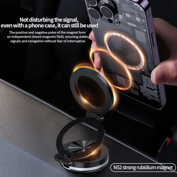 AIMITE C2 Car Vacuum Suction Cup Magnetic Three Axis Linkage Rotatable Cell Phone Holder(Silver)