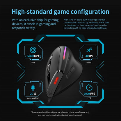 ZELOTES T50 9-Keys RGB Lighting Effect Vertical Grip Ergonomic Programming Wired Mouse(Black) - free shipping - PMC Jewellery - Order now!