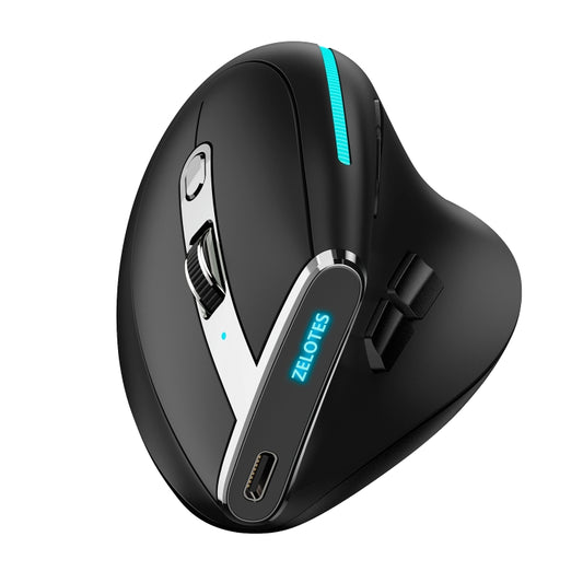 ZELOTES F36 9-Keys Vertical Grip Ergonomic Programming Dual Bluetooth + 2.4G Wireless Mouse(Black) - free shipping - PMC Jewellery - Order now!