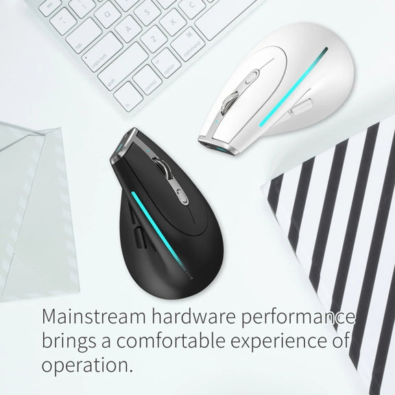 ZELOTES F36 9-Keys Vertical Grip Ergonomic Programming Dual Bluetooth + 2.4G Wireless Mouse(Black)