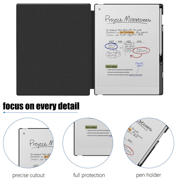 For reMarkable Paper Pro 2024 11.8 inch Book Style Dormant Case(Black)