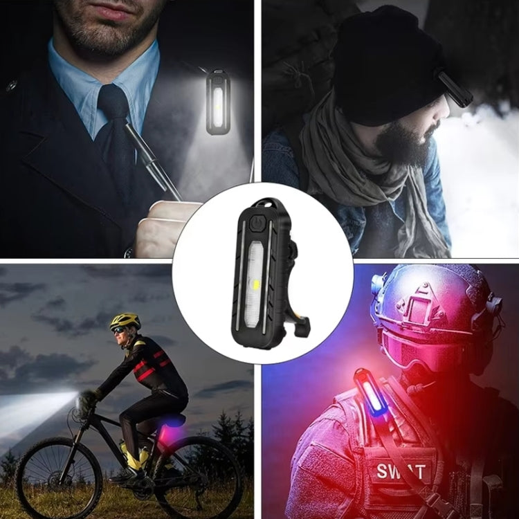 LED Shoulder Flashlight Bike Tail Light Type-C Recharge Outdoor Flashlight With Clip Patrol Safety Warning Lamp(B Model) - Taillights by PMC TechLife | Online Shopping South Africa | PMC TechLife | Buy Now Pay Later Mobicred