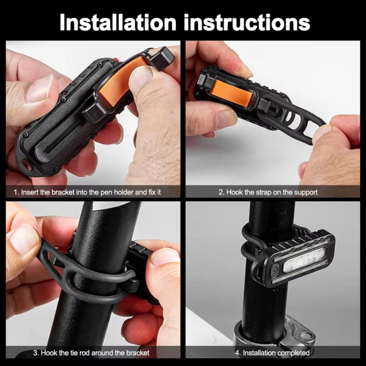 LED Shoulder Flashlight Bike Tail Light Type-C Recharge Outdoor Flashlight With Clip Patrol Safety Warning Lamp(B Model) - Taillights by PMC TechLife | Online Shopping South Africa | PMC TechLife | Buy Now Pay Later Mobicred