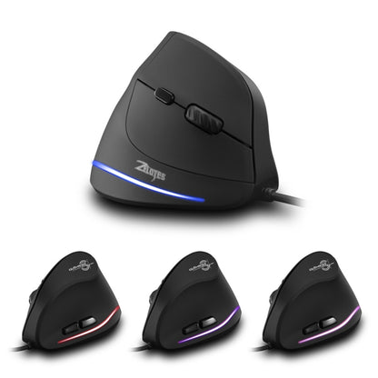 ZELOTES T20 6-Keys Vertical Grip Ergonomic Laptop Wired Mouse(Black) - Wired Mice by ZELOTES | Online Shopping South Africa | PMC Jewellery | Buy Now Pay Later Mobicred