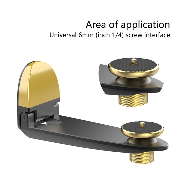 Aluminum Alloy Pan Head Adjustable Foldable Projector Wall Mount(Black Gold) - Other by PMC TechLife | Online Shopping South Africa | PMC TechLife | Buy Now Pay Later Mobicred