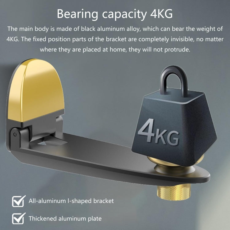 Aluminum Alloy Pan Head Adjustable Foldable Projector Wall Mount(Black Gold) - Other by PMC TechLife | Online Shopping South Africa | PMC TechLife | Buy Now Pay Later Mobicred