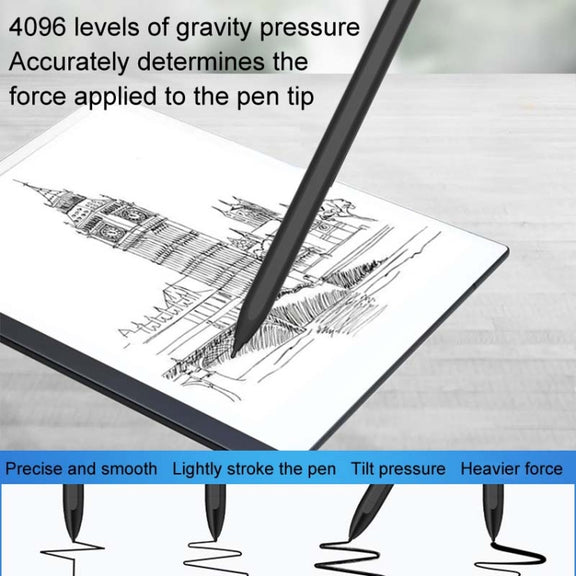 4096 Grade Pressure Sensitive EMR Stylus, Style: D-001 Pen Clip+5 POM Tips+1 Pen Clip