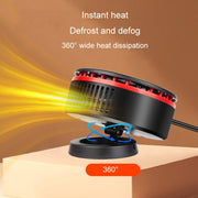 12V Car Heater 360 Adjustable Defogging Defrosting Heating Fan Heating Cooling Function Windscreen Defroster Demister(Black Yellow)