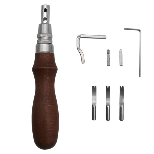 7 In 1 Leather Edge Presser Groove Cutter Edge Trimmer(Brown) - Burin &Cutting Knife by PMC Jewellery | Online Shopping South Africa | PMC Jewellery | Buy Now Pay Later Mobicred