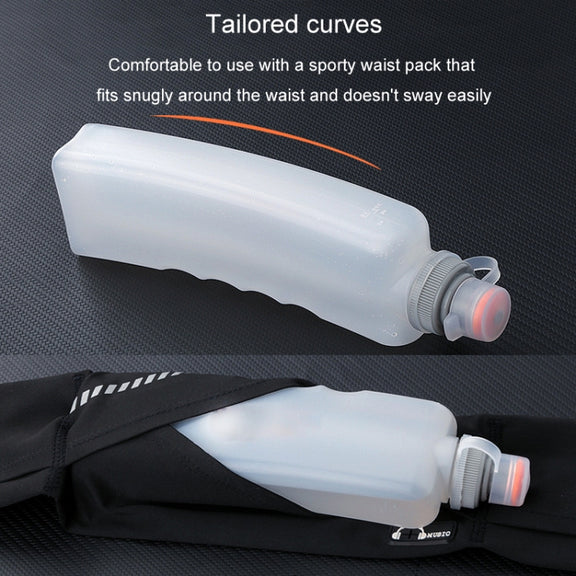 330ml Sports Running Water Bottle Mountain Biking Portable Fitness Large Capacity Curved Water Bottle(White)