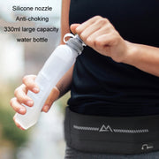 330ml Sports Running Water Bottle Mountain Biking Portable Fitness Large Capacity Curved Water Bottle(White)