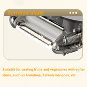 3-In-1 Multifunctional Rotary Peeler Household Kitchen Tools Scraper Fruit Grater(Gray)