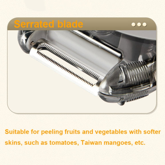 3-In-1 Multifunctional Rotary Peeler Household Kitchen Tools Scraper Fruit Grater(Gray)