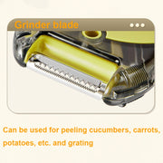 3-In-1 Multifunctional Rotary Peeler Household Kitchen Tools Scraper Fruit Grater(Gray)
