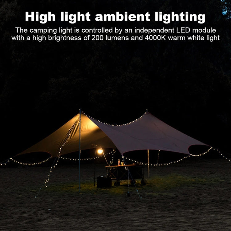 TUBUZHE 2 In 1 LED Portable String Lamp Camping Atmosphere Light USB Rechargeable Outdoor Tent Night Light(Green)
