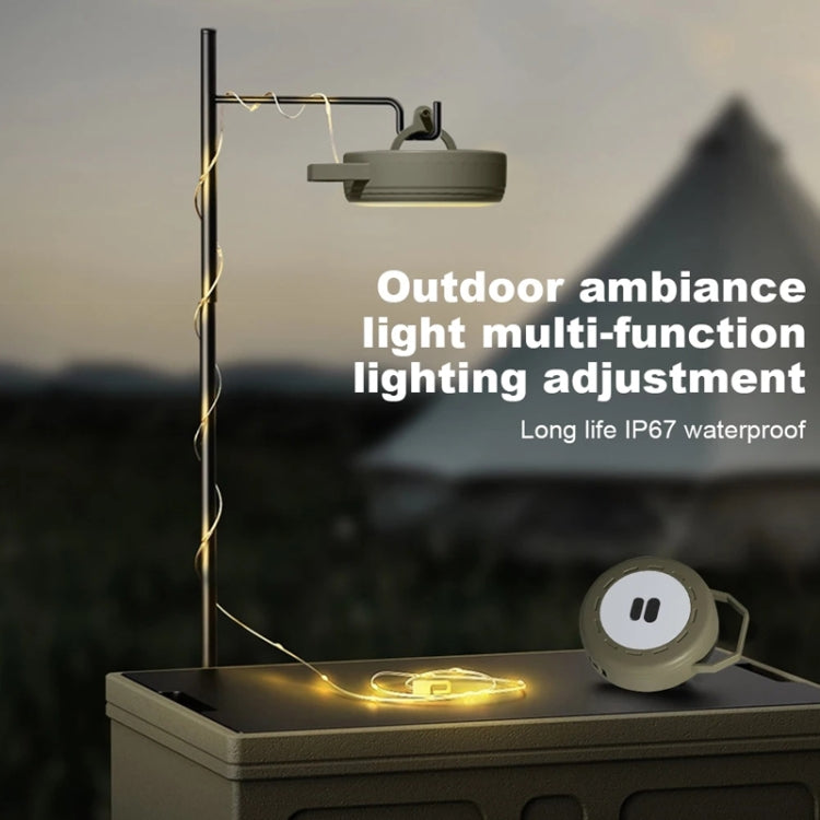 TUBUZHE 2 In 1 LED Portable String Lamp Camping Atmosphere Light USB Rechargeable Outdoor Tent Night Light(Green)