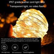 TUBUZHE 2 In 1 LED Portable String Lamp Camping Atmosphere Light USB Rechargeable Outdoor Tent Night Light(Green)