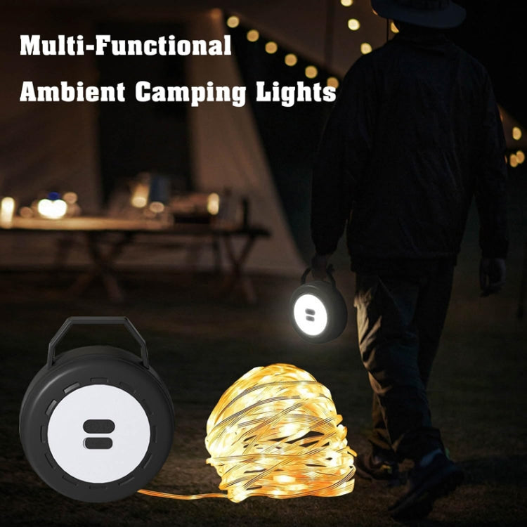 TUBUZHE 2 In 1 LED Portable String Lamp Camping Atmosphere Light USB Rechargeable Outdoor Tent Night Light(Green)