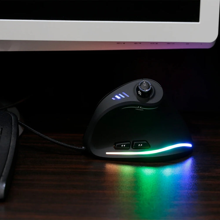 ZELOTES C18 11-Keys RGB Vertical Grip Ergonomic Joystick Programming Gaming Wired Mouse(Black) - Wired Mice by ZELOTES | Online Shopping South Africa | PMC Jewellery | Buy Now Pay Later Mobicred