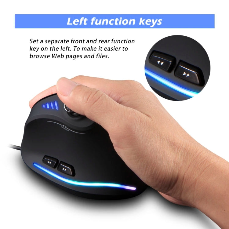ZELOTES C18 11-Keys RGB Vertical Grip Ergonomic Joystick Programming Gaming Wired Mouse(Black) - Wired Mice by ZELOTES | Online Shopping South Africa | PMC Jewellery | Buy Now Pay Later Mobicred