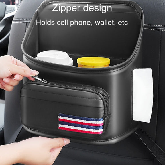 Car Seatback Storage Hanging Bag Vehicle Multifunctional Storing Tissue Box, Style: No Built-In Bucket