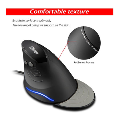 ZELOTES T30 6-keys Vertical Grip Detachable Ergonomic Wired Mouse(7-color Breathing Light) - free shipping - PMC Jewellery - Order now!