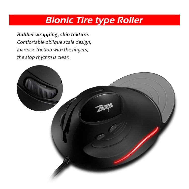 ZELOTES T30 6-keys Vertical Grip Detachable Ergonomic Wired Mouse(7-color Breathing Light) - free shipping - PMC Jewellery - Order now!