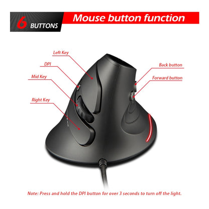ZELOTES T30 6-keys Vertical Grip Detachable Ergonomic Wired Mouse(7-color Breathing Light) - free shipping - PMC Jewellery - Order now!