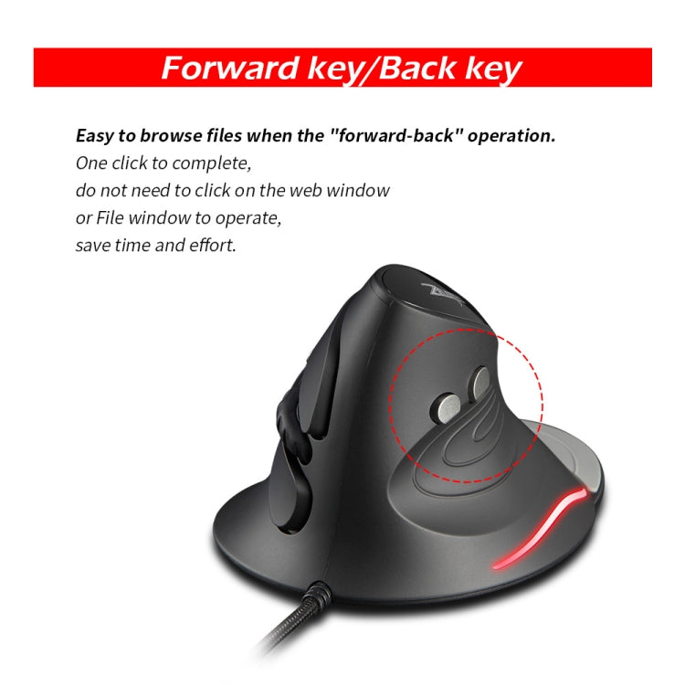 ZELOTES T30 6-keys Vertical Grip Detachable Ergonomic Wired Mouse(7-color Breathing Light) - free shipping - PMC Jewellery - Order now!