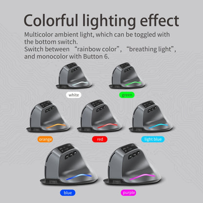 ZELOTES F-26C 8-Keys 2.4G+Bluetooth Dual-Mode LED Display Vertical Grip Wireless Mouse(Gray) - free shipping - PMC Jewellery - Order now!