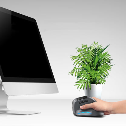 ZELOTES F-26C 8-Keys 2.4G+Bluetooth Dual-Mode LED Display Vertical Grip Wireless Mouse(Gray) - free shipping - PMC Jewellery - Order now!