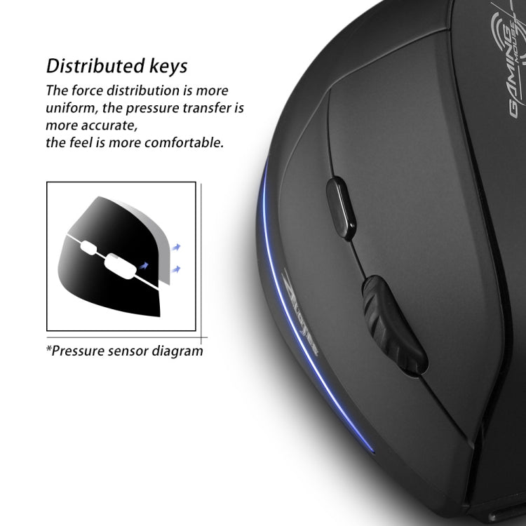 ZELOTES F35 6-buttons Vertical Grip Ergonomic Rechargeable Wireless Mouse(Blue Light) - free shipping - PMC Jewellery - Order now!