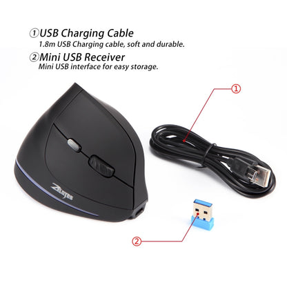 ZELOTES F35 6-buttons Vertical Grip Ergonomic Rechargeable Wireless Mouse(Blue Light) - free shipping - PMC Jewellery - Order now!