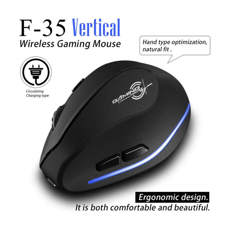 ZELOTES F35 6-buttons Vertical Grip Ergonomic Rechargeable Wireless Mouse(Blue Light) - free shipping - PMC Jewellery - Order now!