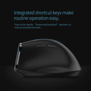 ZELOTES F36A 6-Buttons Vertical Grip Ergonomic Rechargeable Wireless Mouse(Black)