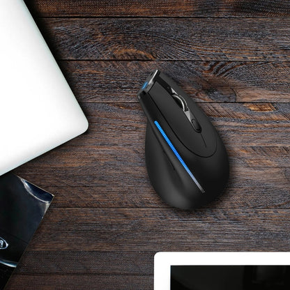 ZELOTES F36A 6-Buttons Vertical Grip Ergonomic Rechargeable Wireless Mouse(Black) - Wireless Mice by ZELOTES | Online Shopping South Africa | PMC Jewellery | Buy Now Pay Later Mobicred