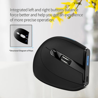 ZELOTES F36A 6-Buttons Vertical Grip Ergonomic Rechargeable Wireless Mouse(Black) - Wireless Mice by ZELOTES | Online Shopping South Africa | PMC Jewellery | Buy Now Pay Later Mobicred