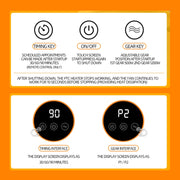 E68S 1200W PTC Ceramic Heating Desktop Smart Electric Heater, Plug: EU Plug(Remote Control Model)