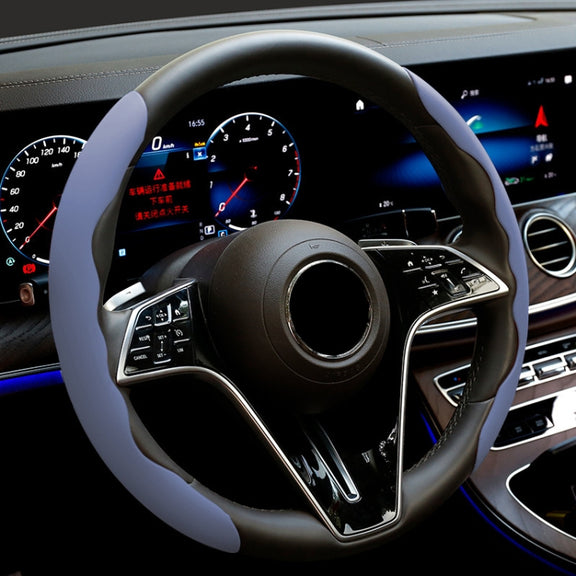 38cm Liquid Silicone Sweat-Absorbing Anti-Skid Car Steering Wheel Cover(Lavender Gray)