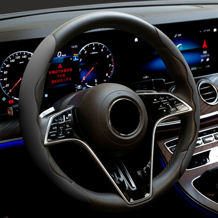 38cm Liquid Silicone Sweat-Absorbing Anti-Skid Car Steering Wheel Cover(Black) - Steering Wheel Accessories by PMC TechLife | Online Shopping South Africa | PMC TechLife | Buy Now Pay Later Mobicred