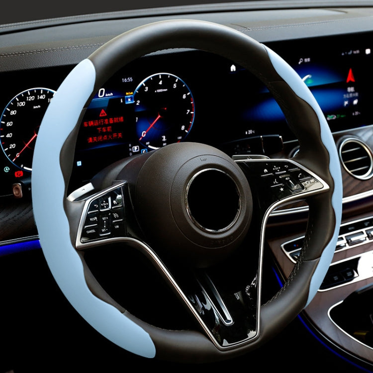 38cm Liquid Silicone Sweat-Absorbing Anti-Skid Car Steering Wheel Cover(Blue) - Steering Wheel Accessories by PMC TechLife | Online Shopping South Africa | PMC TechLife | Buy Now Pay Later Mobicred