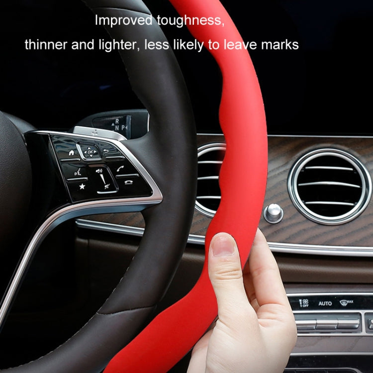 38cm Liquid Silicone Sweat-Absorbing Anti-Skid Car Steering Wheel Cover(Red)