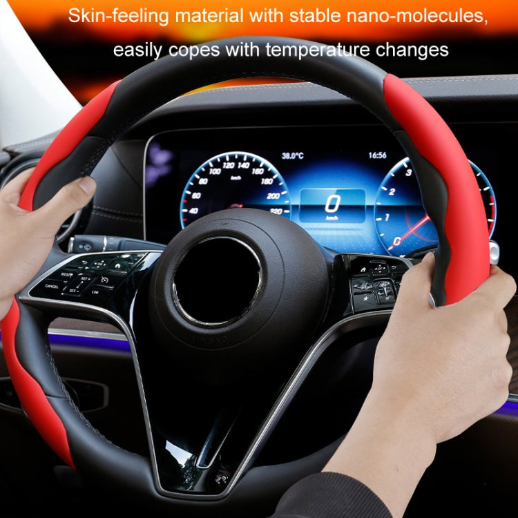 38cm Liquid Silicone Sweat-Absorbing Anti-Skid Car Steering Wheel Cover(Lavender Gray)