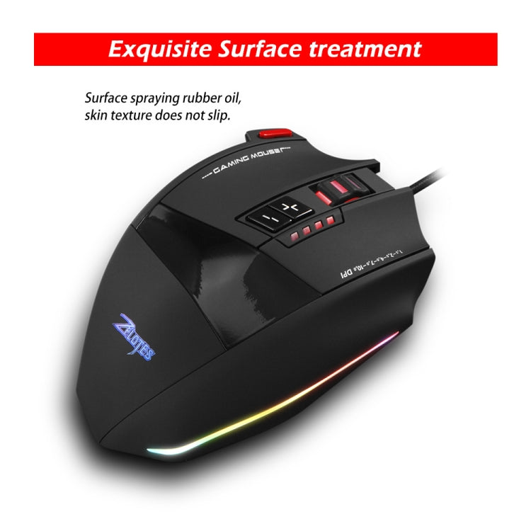 ZELOTES C13 13-keys RGB Lighting Effect Programming Macro Custom Gaming Wired Mouse(Black) - free shipping - PMC TechLife - Order now!