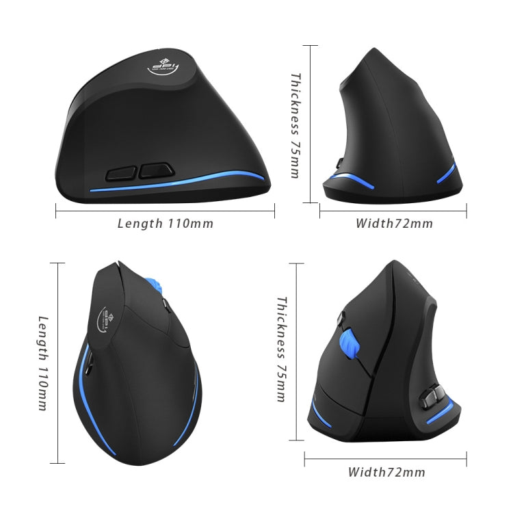 ZELOTES F-35A 6-Buttons Vertical Grip Ergonomic Rechargeable Wireless Mouse(Wireless Version) - free shipping - PMC Jewellery - Order now!